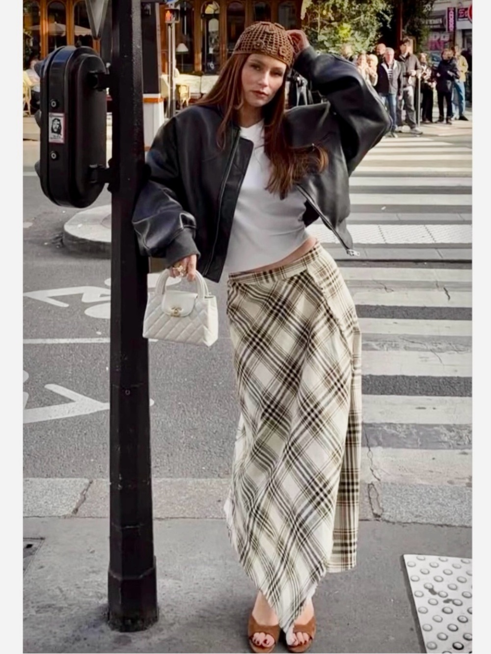 NWT Zara Asymmetric Plaid Midi Skirt